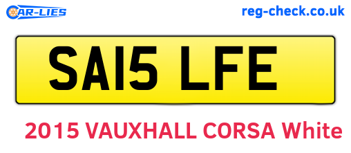 SA15LFE are the vehicle registration plates.