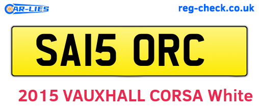 SA15ORC are the vehicle registration plates.