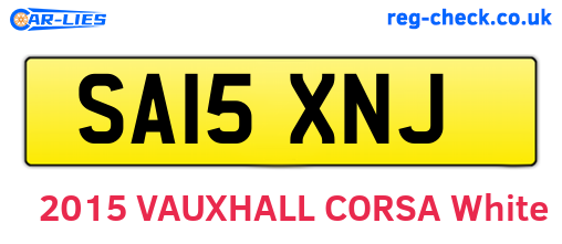 SA15XNJ are the vehicle registration plates.