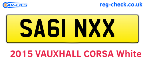 SA61NXX are the vehicle registration plates.