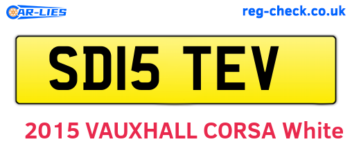 SD15TEV are the vehicle registration plates.