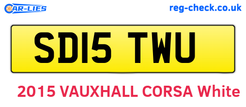SD15TWU are the vehicle registration plates.