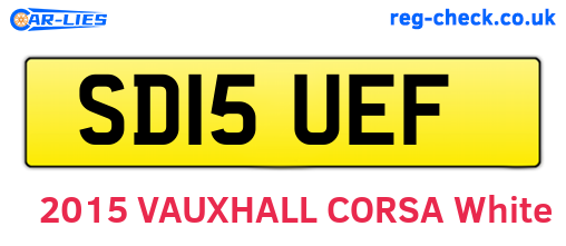 SD15UEF are the vehicle registration plates.