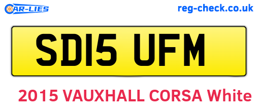 SD15UFM are the vehicle registration plates.
