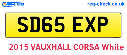 SD65EXP are the vehicle registration plates.