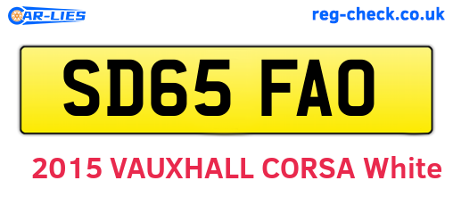 SD65FAO are the vehicle registration plates.