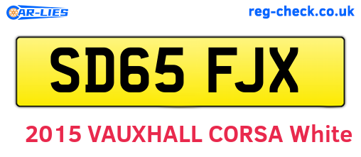 SD65FJX are the vehicle registration plates.