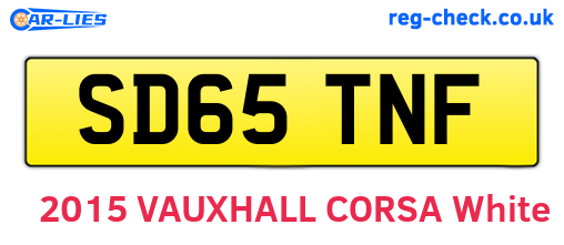 SD65TNF are the vehicle registration plates.