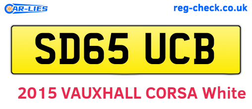 SD65UCB are the vehicle registration plates.