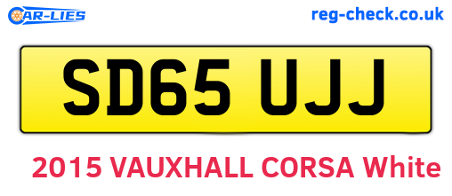 SD65UJJ are the vehicle registration plates.