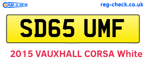 SD65UMF are the vehicle registration plates.