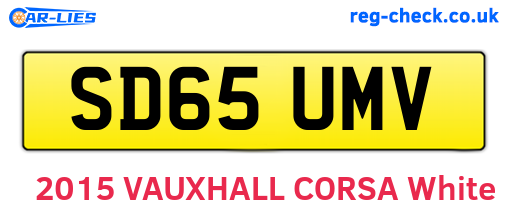 SD65UMV are the vehicle registration plates.