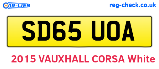 SD65UOA are the vehicle registration plates.