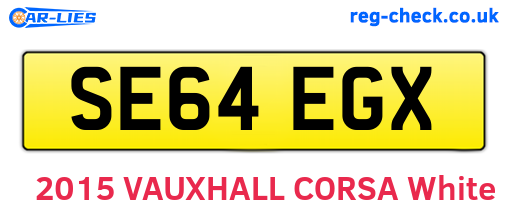 SE64EGX are the vehicle registration plates.