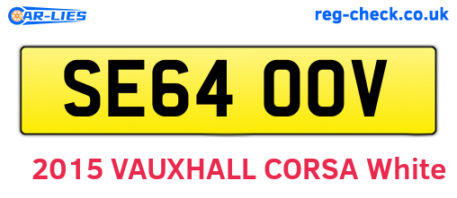 SE64OOV are the vehicle registration plates.