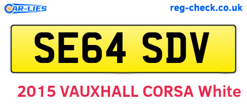 SE64SDV are the vehicle registration plates.