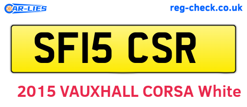 SF15CSR are the vehicle registration plates.