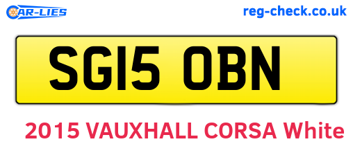 SG15OBN are the vehicle registration plates.