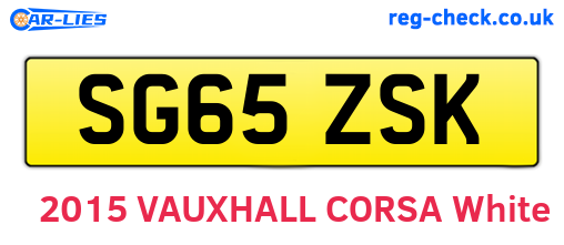 SG65ZSK are the vehicle registration plates.