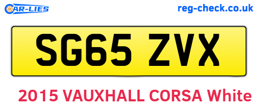 SG65ZVX are the vehicle registration plates.