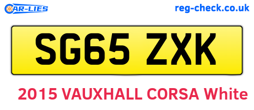 SG65ZXK are the vehicle registration plates.