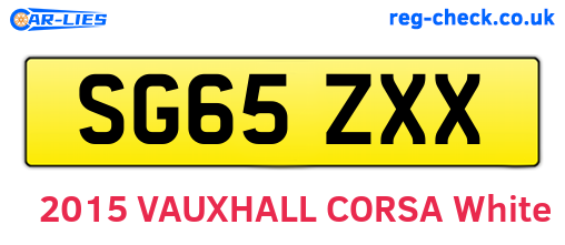 SG65ZXX are the vehicle registration plates.