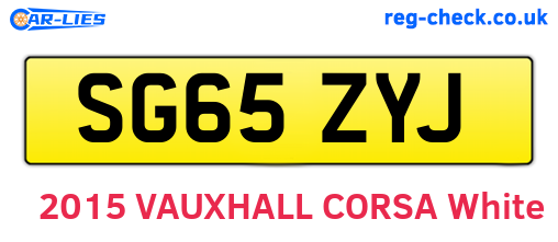 SG65ZYJ are the vehicle registration plates.