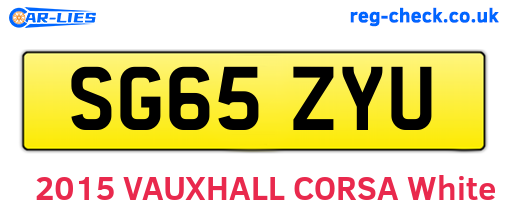 SG65ZYU are the vehicle registration plates.