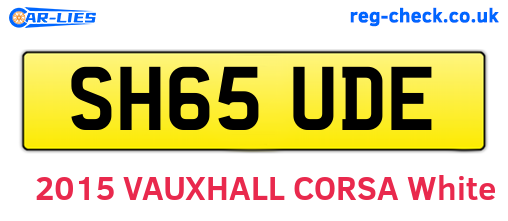 SH65UDE are the vehicle registration plates.