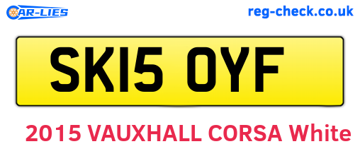 SK15OYF are the vehicle registration plates.