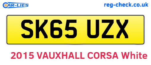 SK65UZX are the vehicle registration plates.