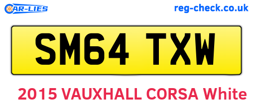 SM64TXW are the vehicle registration plates.