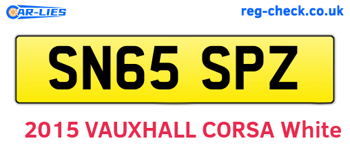 SN65SPZ are the vehicle registration plates.