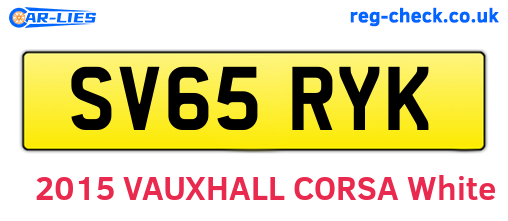 SV65RYK are the vehicle registration plates.