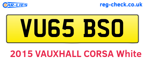 VU65BSO are the vehicle registration plates.