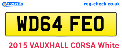 WD64FEO are the vehicle registration plates.