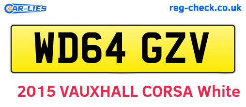 WD64GZV are the vehicle registration plates.