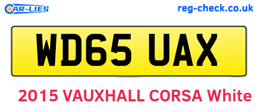WD65UAX are the vehicle registration plates.