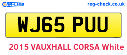 WJ65PUU are the vehicle registration plates.