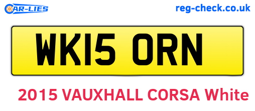 WK15ORN are the vehicle registration plates.