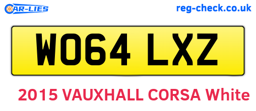 WO64LXZ are the vehicle registration plates.