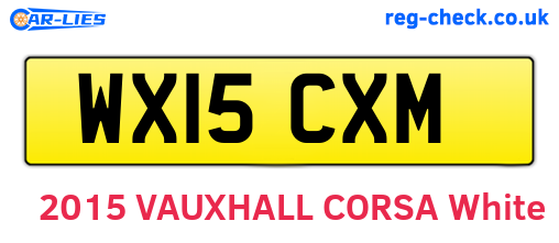 WX15CXM are the vehicle registration plates.