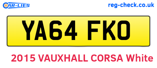 YA64FKO are the vehicle registration plates.