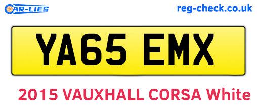 YA65EMX are the vehicle registration plates.