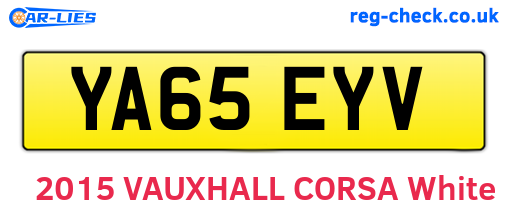 YA65EYV are the vehicle registration plates.
