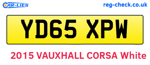 YD65XPW are the vehicle registration plates.
