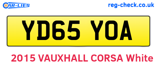 YD65YOA are the vehicle registration plates.