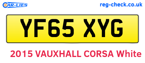 YF65XYG are the vehicle registration plates.