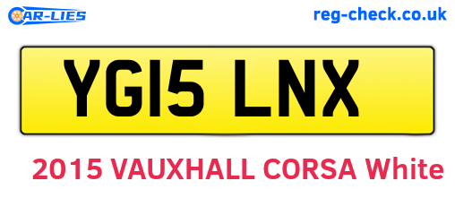 YG15LNX are the vehicle registration plates.