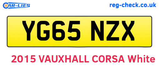 YG65NZX are the vehicle registration plates.